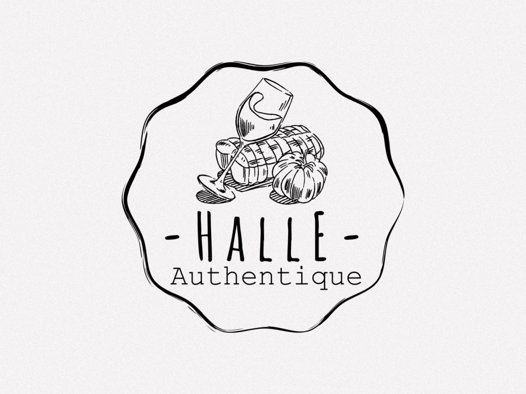 Logo Halle authentique blanc